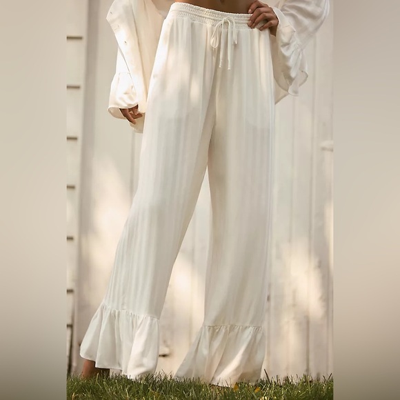 NWT Size XS - By Anthropologie Ruffle Pajama Pants - Picture 1 of 16